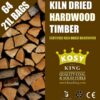 Kiln Dried Hardwood Logs (64 x 21L Bags)
