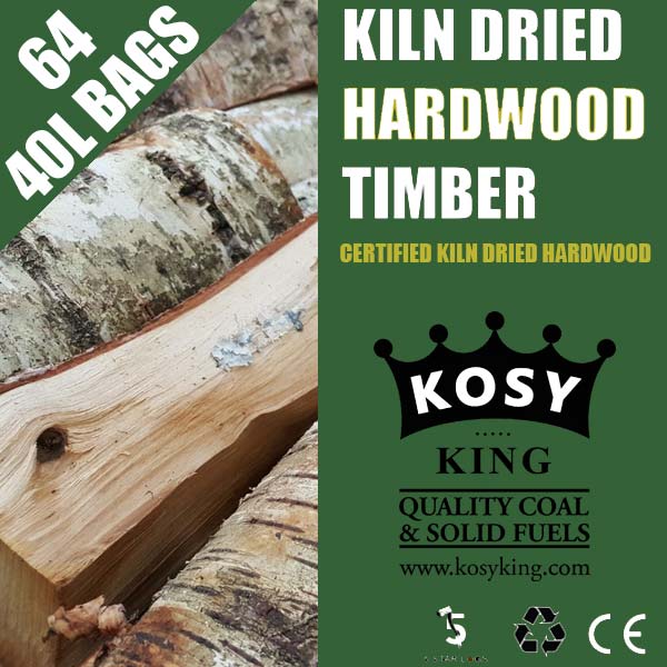 Kiln Dried Hardwood Logs (64 x 40L Bags)